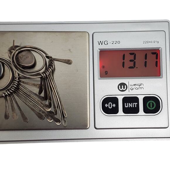 Navajo Sterling Silver Purple Earrings 925 Drop Richard Begay RB Dangle Western - Picture 3 of 7